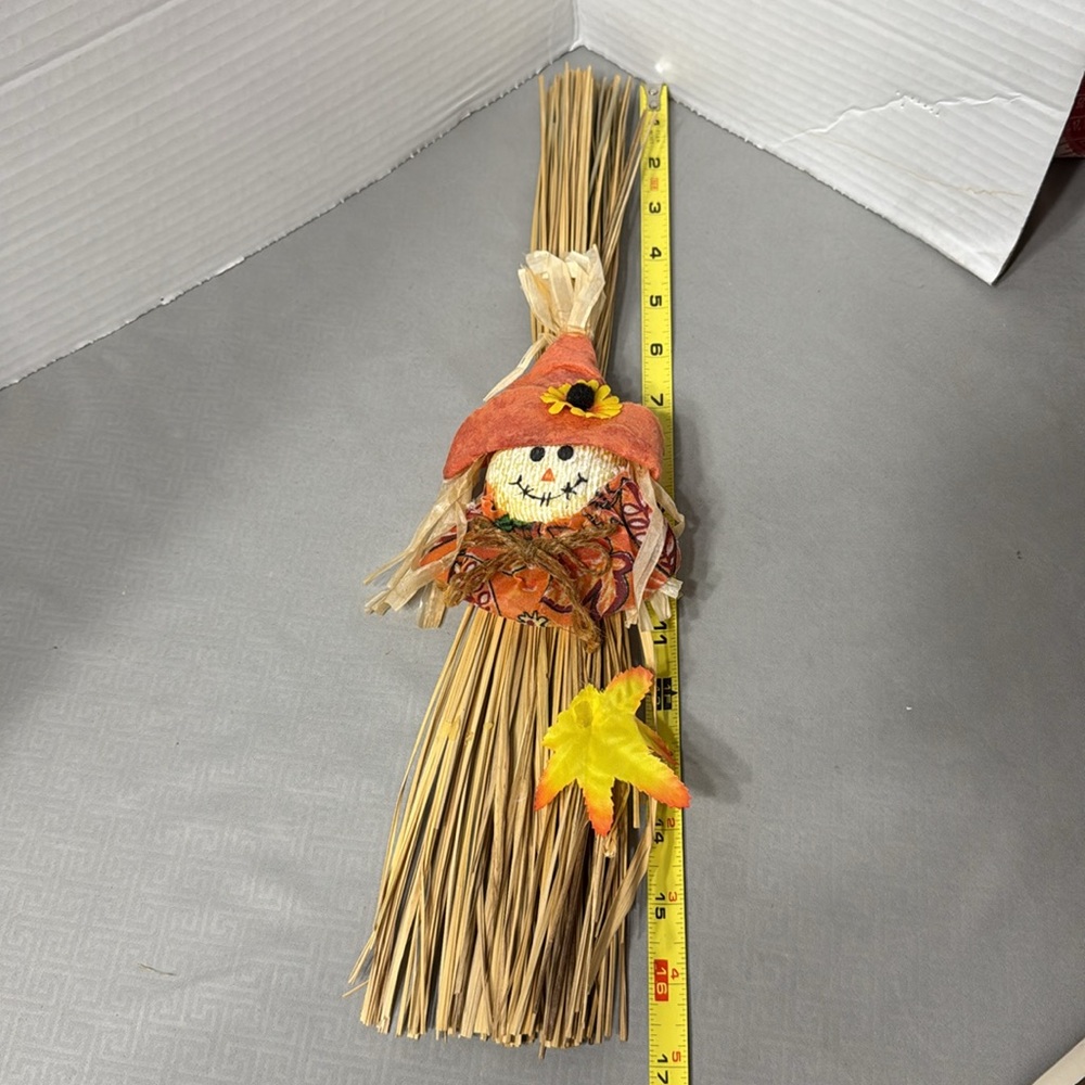Vintage Halloween Pumpkin Decor Pillow Basket Scarecrow 2 Pumpkin Scoops Hotpad - Picture 10 of 16